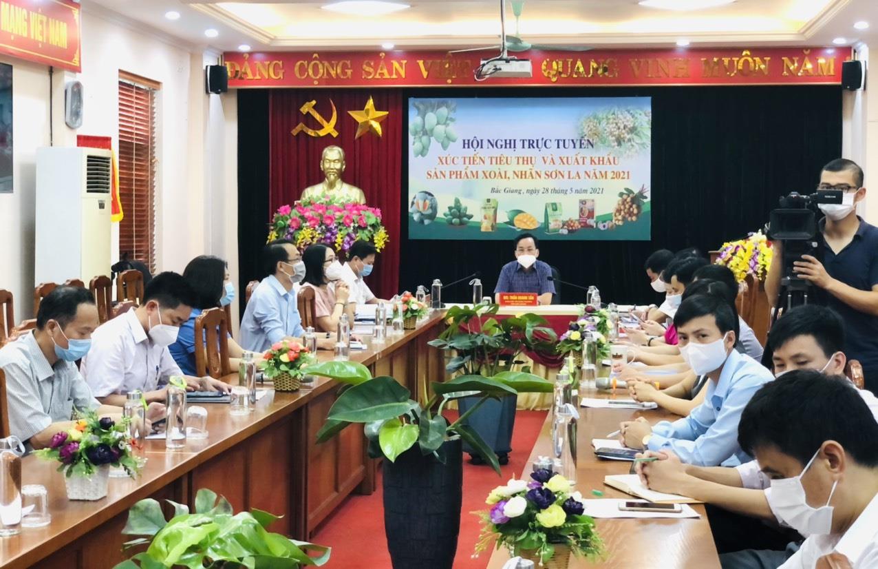Phối hợp tổ chức Hội nghị trực tuyến xúc tiến tiêu thụ vải thiều Bắc Giang năm 2021
